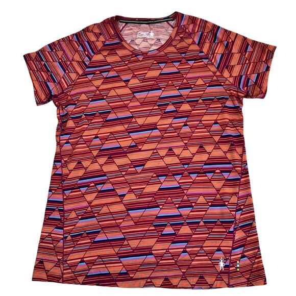 SmartWool Sz XL Merino Base Layer 150 Short Sleeve T-shirt Habanero Print Red - Picture 3 of 16